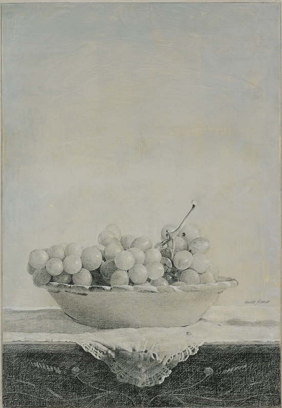 Plato con uvas.   2000